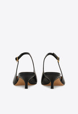 Ferragamo Sara 40 Maxi Gancini Slingback Pumps Black 01K497 SARA 40 784806 NERO