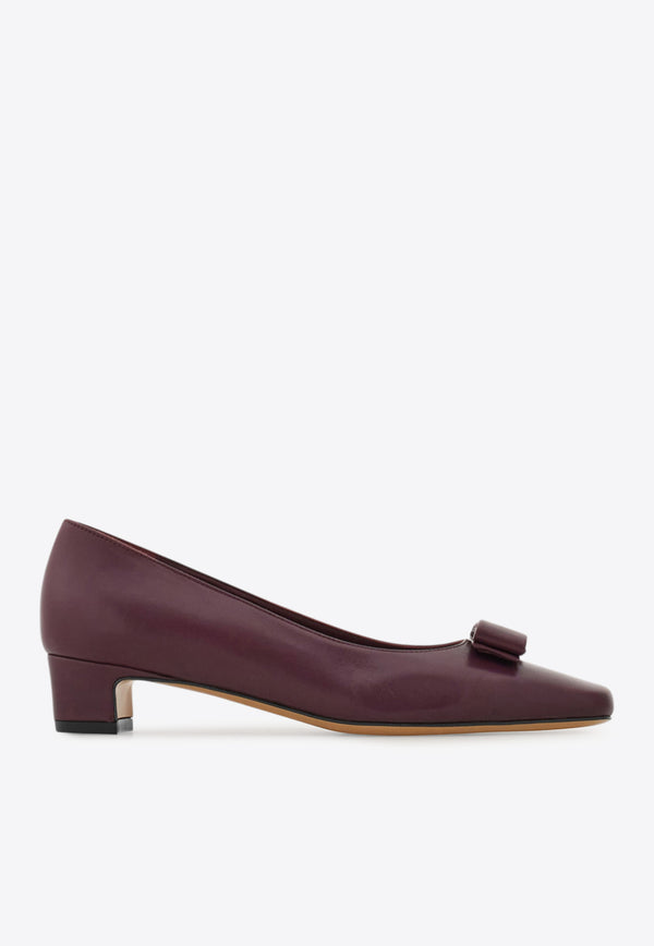 Ferragamo Rirri 30 Iconic Bow Nappa Leather Pumps Bordeaux 01K520 RIRRI 785561 OXBLOOD