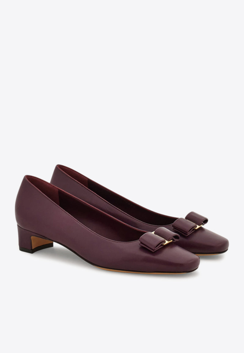 Ferragamo Rirri 30 Iconic Bow Nappa Leather Pumps Bordeaux 01K520 RIRRI 785561 OXBLOOD