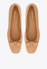 Ferragamo Rirri 30 Iconic Bow Nappa Leather Pumps Beige 01K520 RIRRI 785562 AMARETTI