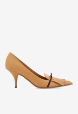 Ferragamo Giuky 70 Mini Fringed Leather Pumps Camel 01K923 GIUKY 70 790506 LIGHT CAMEL