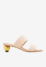 Ferragamo Ermione 40 Spherical Heel Leather Mules Pink 01K933 ERMIONE 790640 BALLET