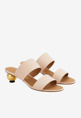 Ferragamo Ermione 40 Spherical Heel Leather Mules Pink 01K933 ERMIONE 790640 BALLET