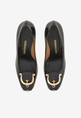 Ferragamo Oxide 70 Belt Strap Patent Leather Pumps Black 01K953 OXIDE 70 790451 NERO
