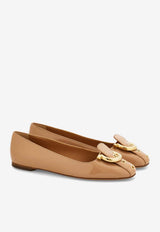 Ferragamo Oxide Belt Strap Ballet Flats Beige 01K989 OXIDE 790253 AMARETTI