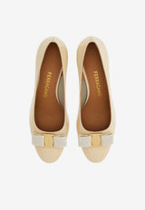 Ferragamo Vara 55 Patent Leather Pumps Cream 01L116 VARA 55 790726 MASCARPONE