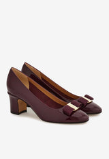 Ferragamo Vara 55 Patent Leather Pumps Plum 01L116 VARA 55 790761 PLUM