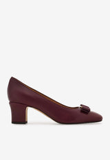 Ferragamo Vara 55 Calf Leather Pumps Plum 01L116 VARA 55 791508 PLUM