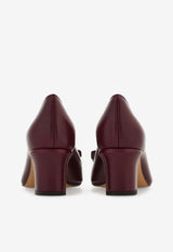 Ferragamo Vara 55 Calf Leather Pumps Plum 01L116 VARA 55 791508 PLUM