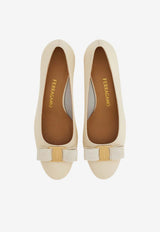 Ferragamo Vara 55 Calf Leather Pumps Cream 01L116 VARA 55 791510 MASCARPONE