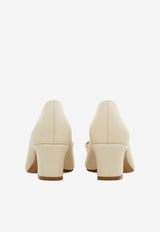 Ferragamo Vara 55 Calf Leather Pumps Cream 01L116 VARA 55 791510 MASCARPONE