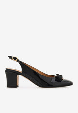 Ferragamo Vetty 55 Patent Leather Slingback Pumps Black 01L130 VETTY 55 790739 NERO