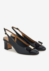Ferragamo Vetty 55 Patent Leather Slingback Pumps Black 01L130 VETTY 55 790739 NERO