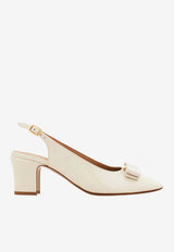 Ferragamo Vetty 55 Patent Leather Slingback Pumps Cream 01L130 VETTY 55 790740 MASCARPONE