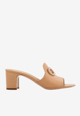 Ferragamo Rexy 55 Gancini Leather Mules Beige 01L195 REXY 55 790344 AMARETTI