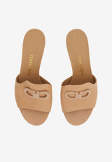 Ferragamo Rexy 55 Gancini Leather Mules Beige 01L195 REXY 55 790344 AMARETTI