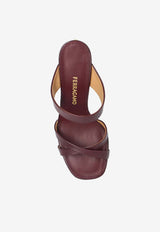Ferragamo Tami 70 Leather Mules Plum 01L205 TAMI 70 789956 PLUM