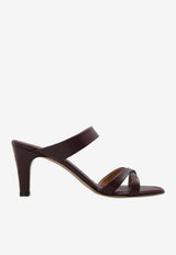 Ferragamo Tami 70 Leather Mules Plum 01L205 TAMI 70 789956 PLUM