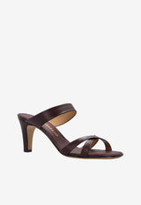 Ferragamo Tami 70 Leather Mules Plum 01L205 TAMI 70 789956 PLUM