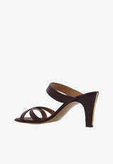 Ferragamo Tami 70 Leather Mules Plum 01L205 TAMI 70 789956 PLUM