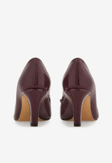 Ferragamo Carla 70 Vara Bow Pumps in Patent Leather Plum 01L218 CARLA 70 20 790803 PLUM