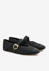 Ferragamo Nena Woven Leather Ballet Flats Black 01L402 NENA W 790670 NERO