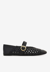 Ferragamo Nena Woven Leather Ballet Flats Black 01L402 NENA W 790670 NERO