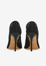 Ferragamo Sol 95 Macramé Pumps Black 01L405 SOL 95 790215 NERO