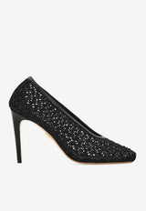 Ferragamo Sol 95 Macramé Pumps Black 01L405 SOL 95 790215 NERO