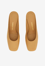 Ferragamo Safi 55 S-shaped Heel Mules Camel 01L811 SAFI 55 793518 SOFT CAMEL