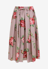 Floral Print Midi Skirt