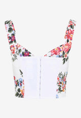 Floral Print Corset Cropped Top