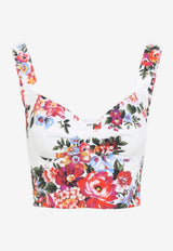 Floral Print Corset Cropped Top