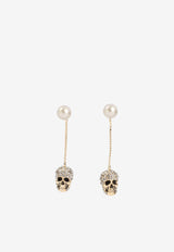 Pave Skull Drop Earrings