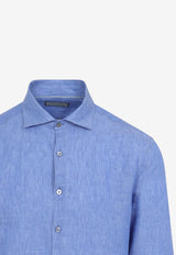 Long-Sleeved Linen Shirt