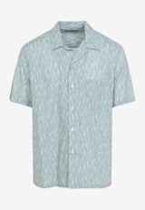 Aqua Print Short-Sleeved Shirt