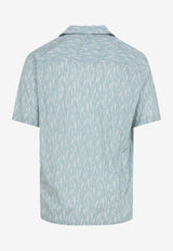 Aqua Print Short-Sleeved Shirt