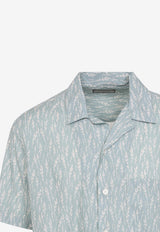 Aqua Print Short-Sleeved Shirt