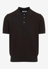 Ribbed Knit Polo T-shirt