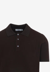 Ribbed Knit Polo T-shirt