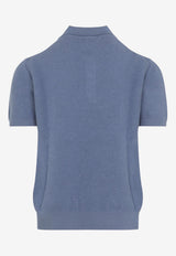 Ribbed Knit Polo T-shirt