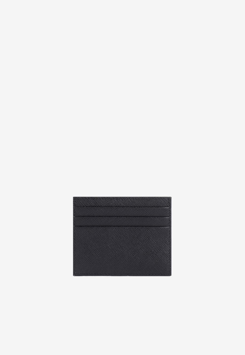 Logo-Plaque Leather Cardholder