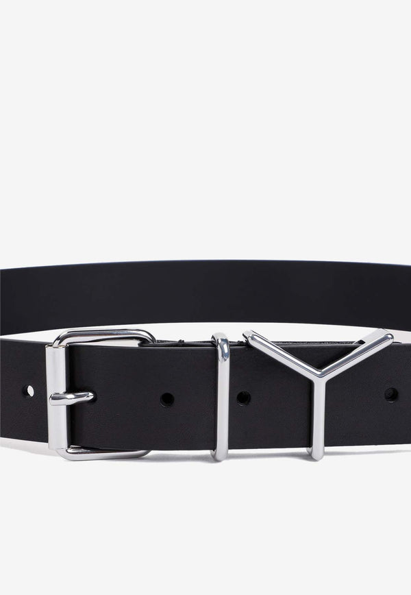 Y-logo Leather Belt