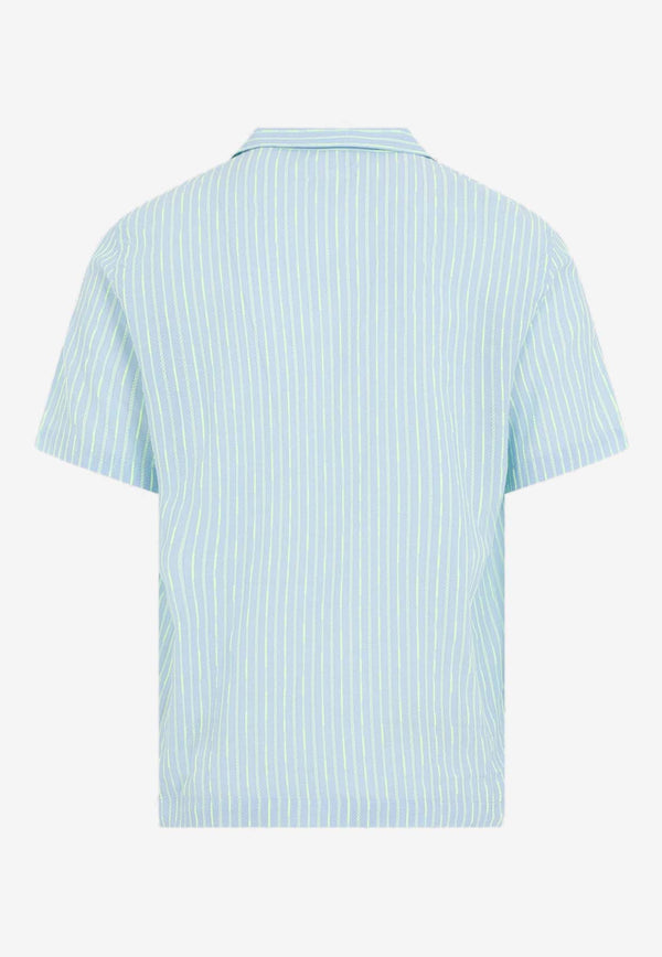 Striped Short-Sleeved Bowling Shirt