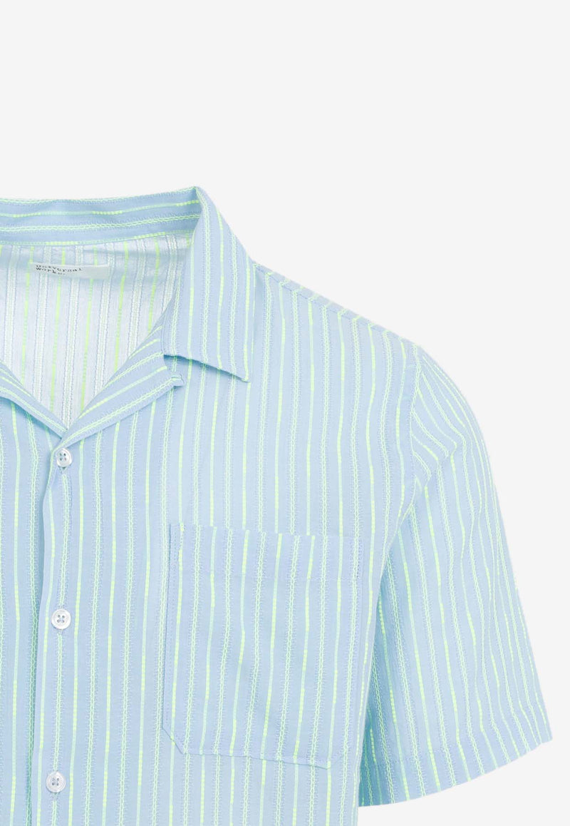 Striped Short-Sleeved Bowling Shirt
