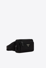 Re-Nylon and Leather Belt Bag