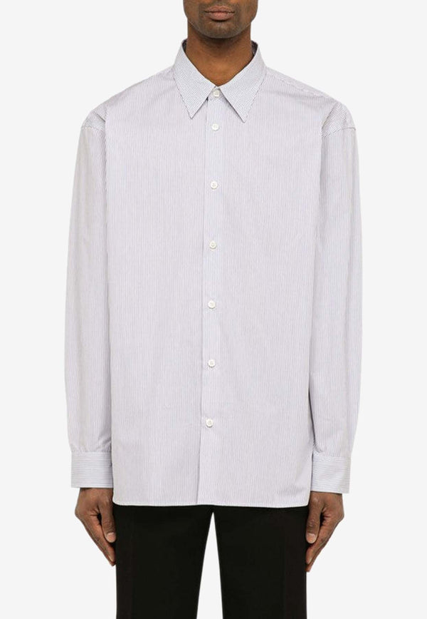 Dries Van Noten Croom Striped Long-Sleeved Shirt 0207138330/O_DRVNO-504 Blue