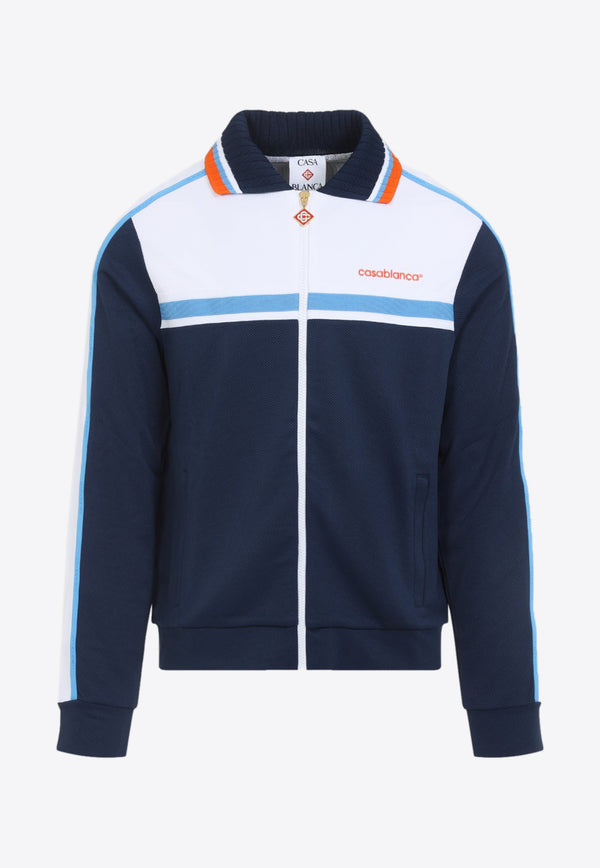 Logo-Embriodered Pique Track Jacket