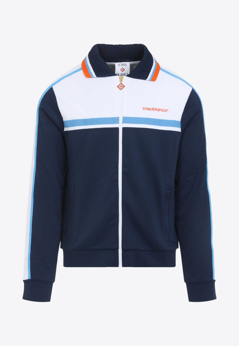 Logo-Embriodered Pique Track Jacket