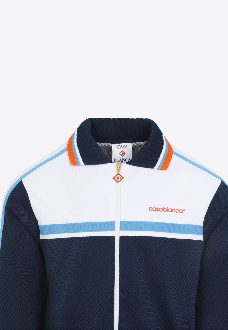 Logo-Embriodered Pique Track Jacket